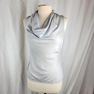 A/X ARMANI EXCHANGE Ice Gray Drape Front Sleeveless Top